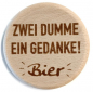 Preview: Holzpost Glasdeckel aus Buche "Gedanke-Bier"