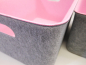 Preview: Filzkorb Ablagekorb Schrankkorb grau rosa in 3 verschiedene Größen rechteckig