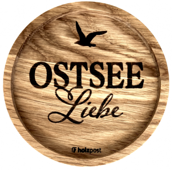 Holzpost Untersetzer aus Eiche "Ostsee Liebe"