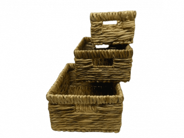 Regalkorb Füllkorb Schrankkorb Aufbewahrungskorb Korb gedrehte Wasserhyazinthe 3 verschiedene Größen