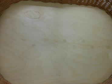 Korbtablett Tablett aus Weide mit Holzboden gesotten 1 Henkel