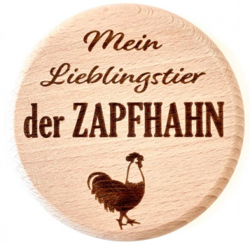 Holzpost Glasdeckel aus Buche "Zapfhahn"