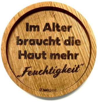 Holzpost Untersetzer aus Eiche "Feuchtigkeit"