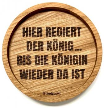 Holzpost Untersetzer aus Eiche "König"