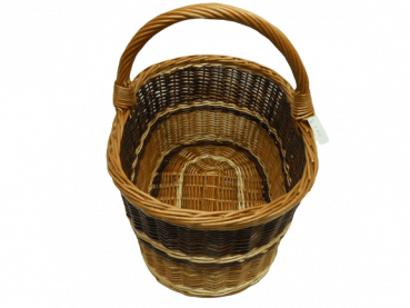 Einkaufskorb Weidenkorb gesottene Weide 3-farbig oval 18067