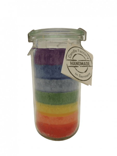 Candle Factory Kerze Mini Jumbo Regenbogen ohne Duft