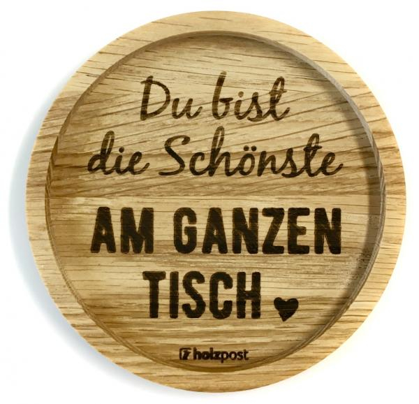 Holzpost Untersetzer aus Eiche "Schönste"