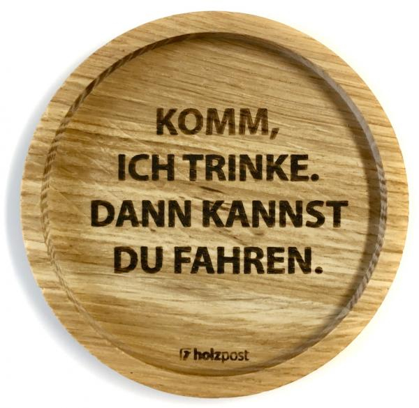 Holzpost Untersetzer aus Eiche "Fahren"