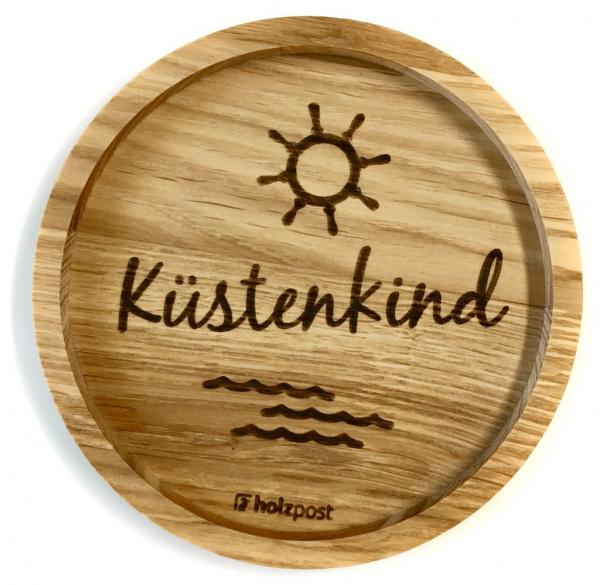 Holzpost Untersetzer aus Eiche "Küstenkind"