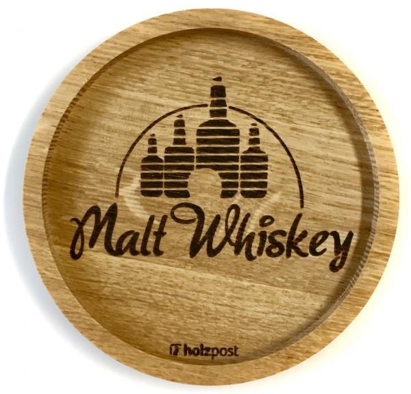 Holzpost Untersetzer aus Eiche "Malt Whiskey"