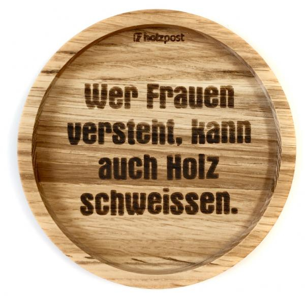 Holzpost Untersetzer aus Eiche "Schweissen"