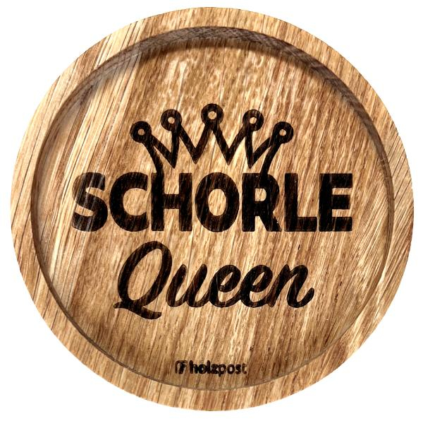 Holzpost Untersetzer aus Eiche "Schorle Queen"