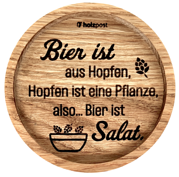 Holzpost Untersetzer aus Eiche "Salat"