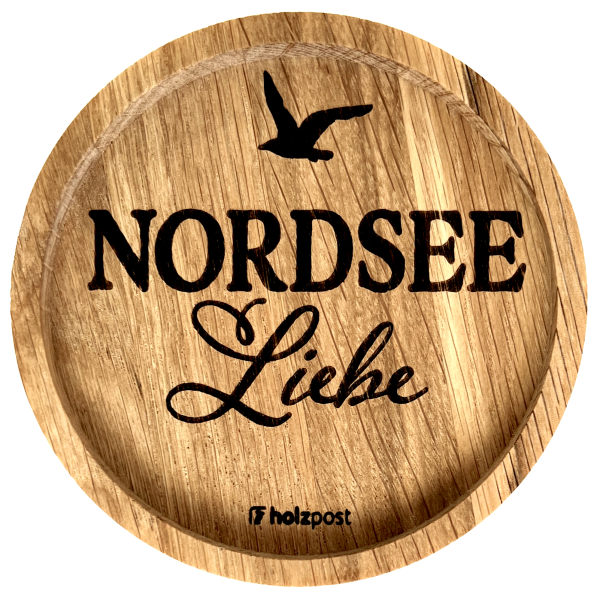 Holzpost Untersetzer aus Eiche "Nordsee Liebe"