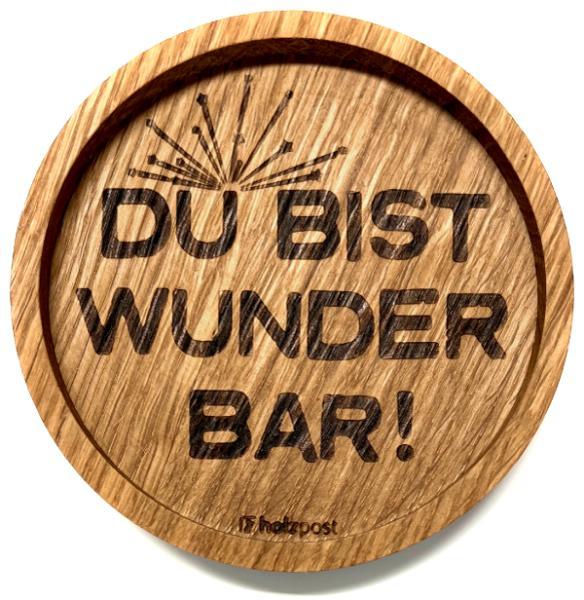 Holzpost Untersetzer aus Eiche "Wunder"      