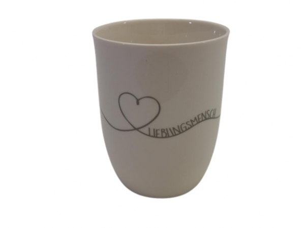 Mea Living Tasse mit Henkel 500 ml " Herz geschwungen Lieblingsmensch" anthrazit