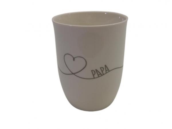 Mea Living Tasse mit Henkel 500 ml "Herz geschwungen Papa" anthrazit