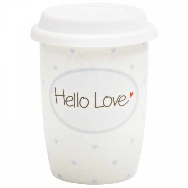 Mea Living Porzellan Coffee to Go Becher 250 ml Hello Love