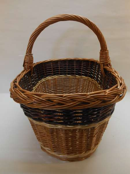 Einkaufskorb Weidenkorb gesottene Weide 3-farbig oval 18901