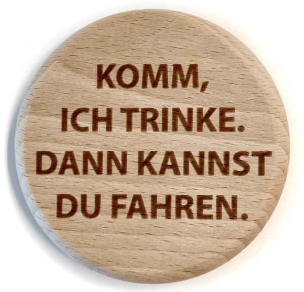 Holzpost Glasdeckel aus Buche "Fahren"