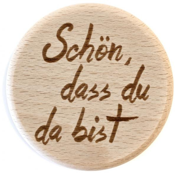 Holzpost Glasdeckel aus Buche "Schön"