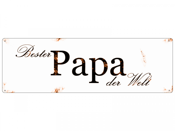 Metallschild Blechschild mit Spruch "Bester Papa"