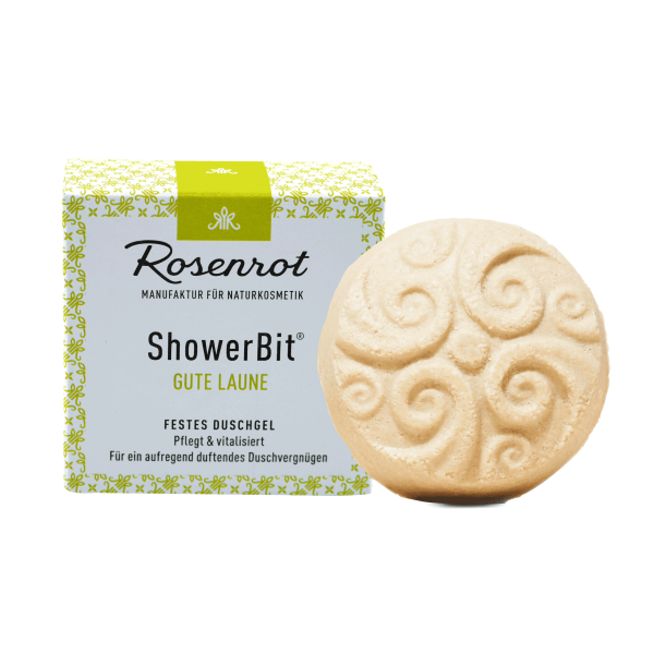 Rosenrot ShowerBit® - festes Duschgel Gute Laune