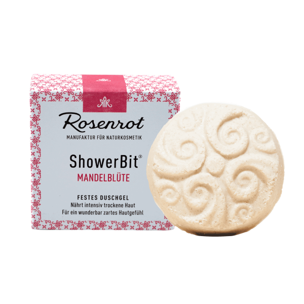 Rosenrot ShowerBit® - festes Duschgel Mandelblüte