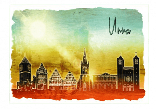 Unna Souvenir Postkarte Sunrise Design